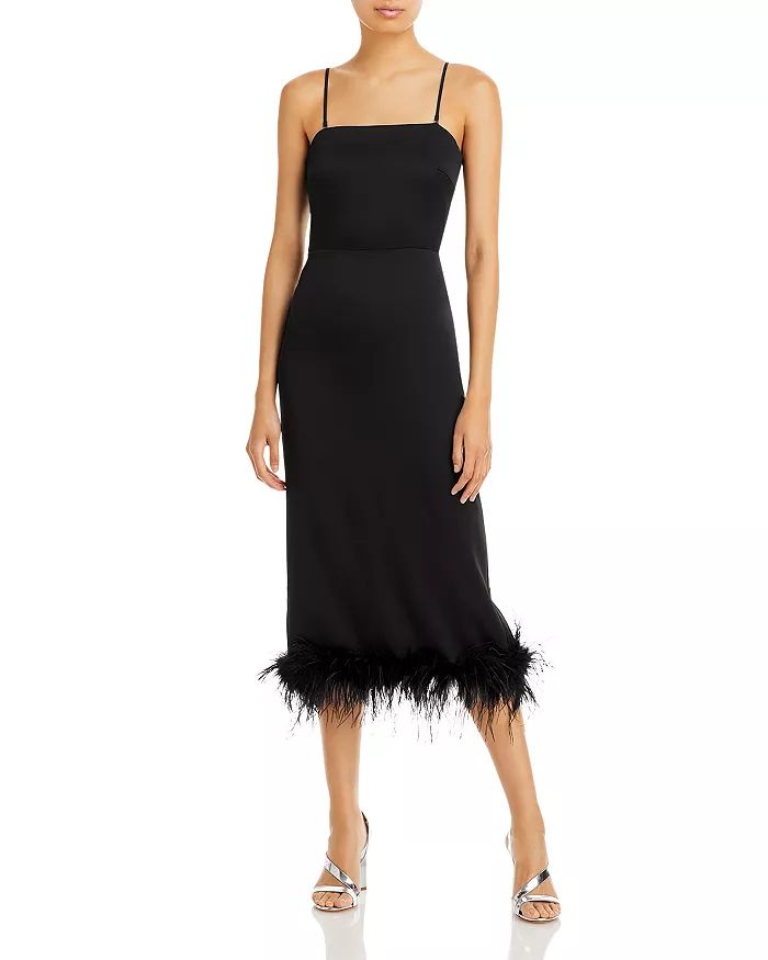 Lucy Paris Mareena Feather Column Midi Dress Women - Bloomingdale's | Bloomingdale's (US)