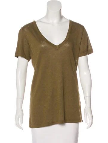 Étoile Isabel Marant Linen V-Neck T-Shirt | The Real Real, Inc.