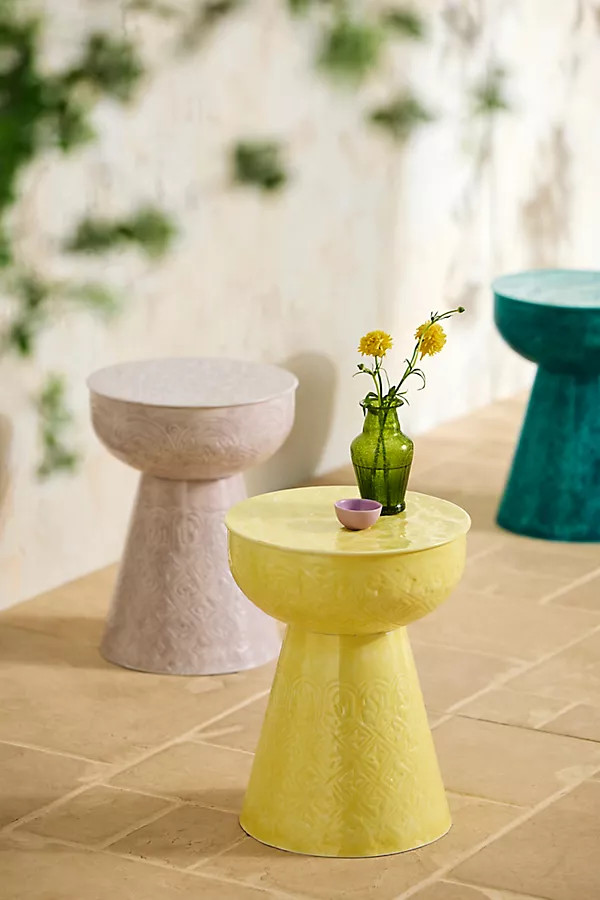 Textured Enamel Side Table | Anthropologie (US)