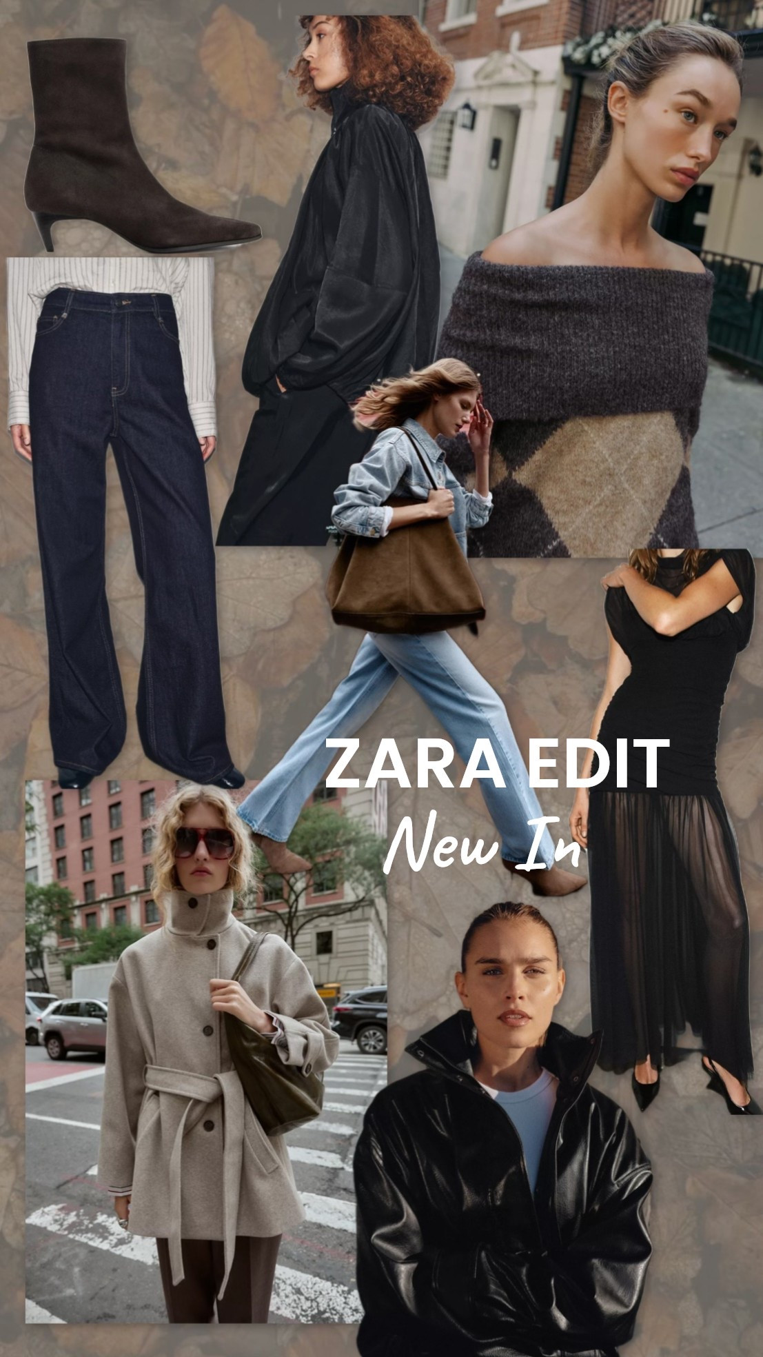 Zara new in autumn outfit staples 🍂 

Indigo wide leg jeans
Faux leather bomber jacket
Funnel neck autumn jacket 
Brown suede ankle boots 
Argyle diamond knitwear sweater 

#zara 

#LTKautumn #LTKuk #LTKFashionMonth