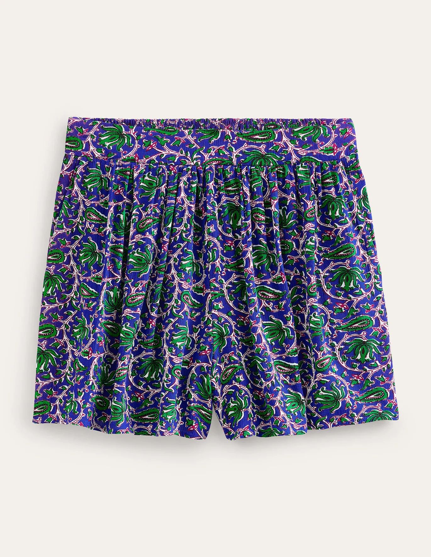 Crinkle Pull-on Shorts - Blue Wave, Botanic Vine | Boden (US)