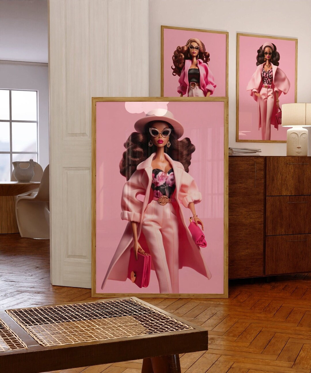 Brunette Doll Art, Barb Print, Hot Pink Decor, Preppy Room Decor, Vintage Doll Art Print, Y2K Roo... | Etsy (US)