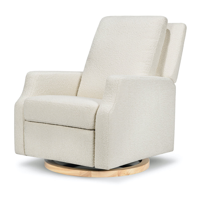 Crewe Recliner + Swivel Glider in Eco-Performance Fabric - Ivory Boucle w/ Light Wood Base | Project Nursery