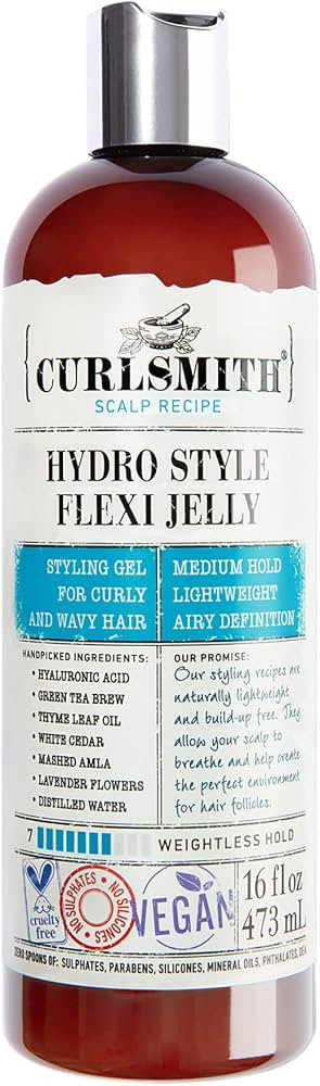 CURLSMITH - Hydro Style Flexi-Jelly - Vegan Defining Gel for Wavy, Curly or Coily Hair (16 fl oz) | Amazon (US)