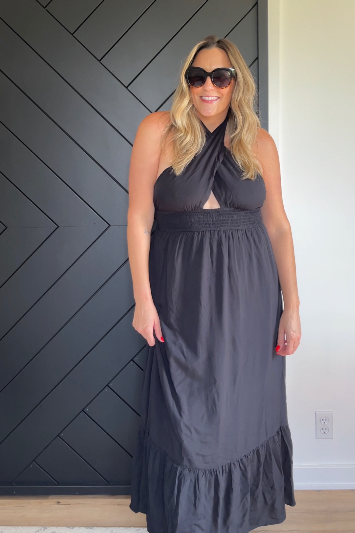 Add a little bit of *spice*!  🌶️

The cutout on the chest is sooo cute and shows off your back as well.

Comment July and I’ll DM you the link to the dress!

The neck is adjustable which makes it super comfortable and I didn’t feel like I was falling out of it either!  

Wearing my normal XL and comes in multiple colors!

 Cutout dress, maxi dress, black maxi dress, Amazon dress, date night outfit, summer outfit.

#amazonfashion #midsizestyle #blackdress

#LTKSeasonal #LTKcurves #LTKunder50