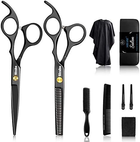 Sirabe 10 Pcs Hair Cutting Scissors Set, Professional Haircut Scissors Kit with Cutting Scissors,... | Amazon (US)