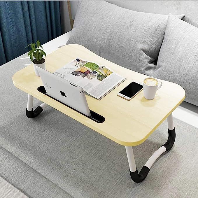 Hossejoy Foldable Laptop Table, Portable Standing Bed Desk, Breakfast Serving Bed Tray, Notebook ... | Amazon (US)