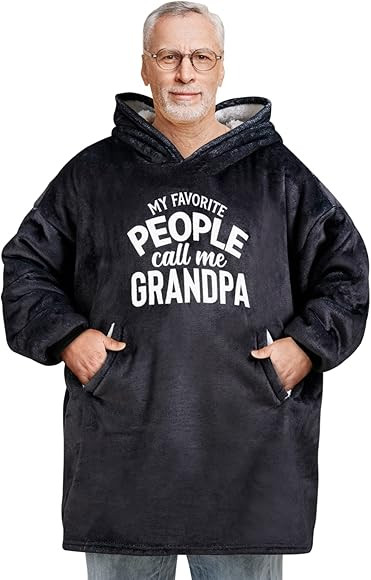Huglanket Grandpa Birthday Gifts Wearable Blanket Hoodie, Oversized Wearing Blanket, One Size Hoo... | Amazon (US)