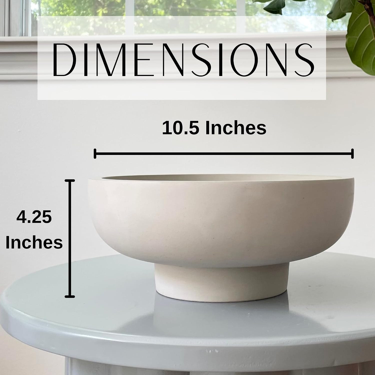 OAKOA Concrete Fruit Bowl for Kitchen Counter - Large Decorative Bowl for Home Decor - Modern Ped... | Amazon (US)