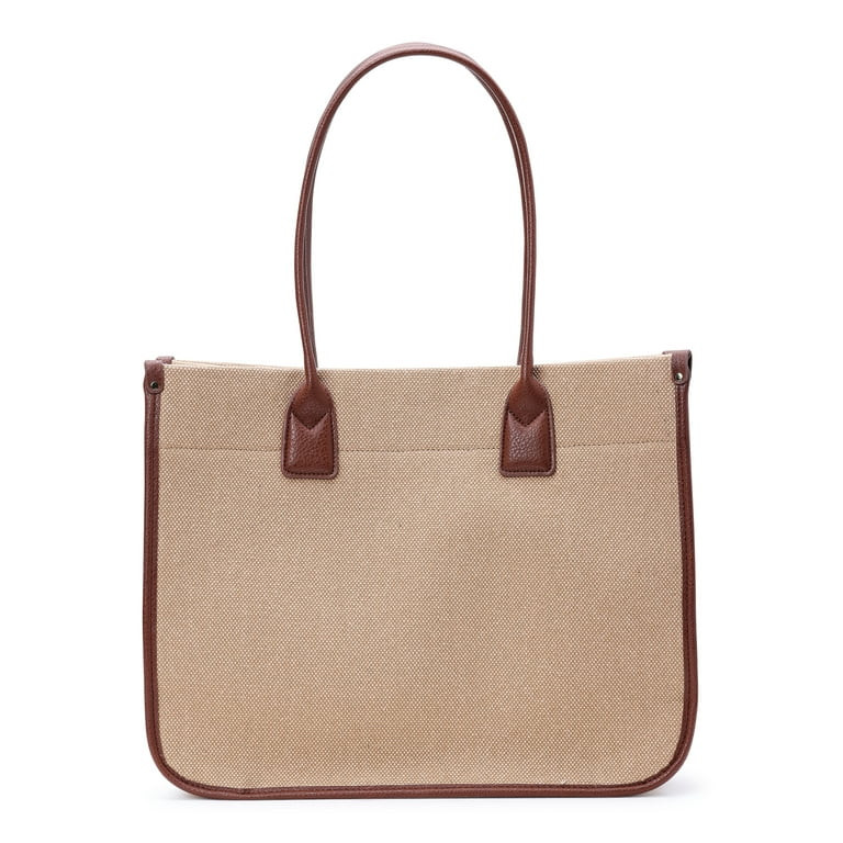 Time and Tru Women's Cotton Canvas Tote Bag, Golden Honey | Walmart (US)