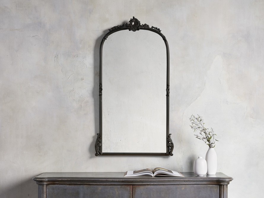 Amelie Small Wall Mirror in Black | Arhaus