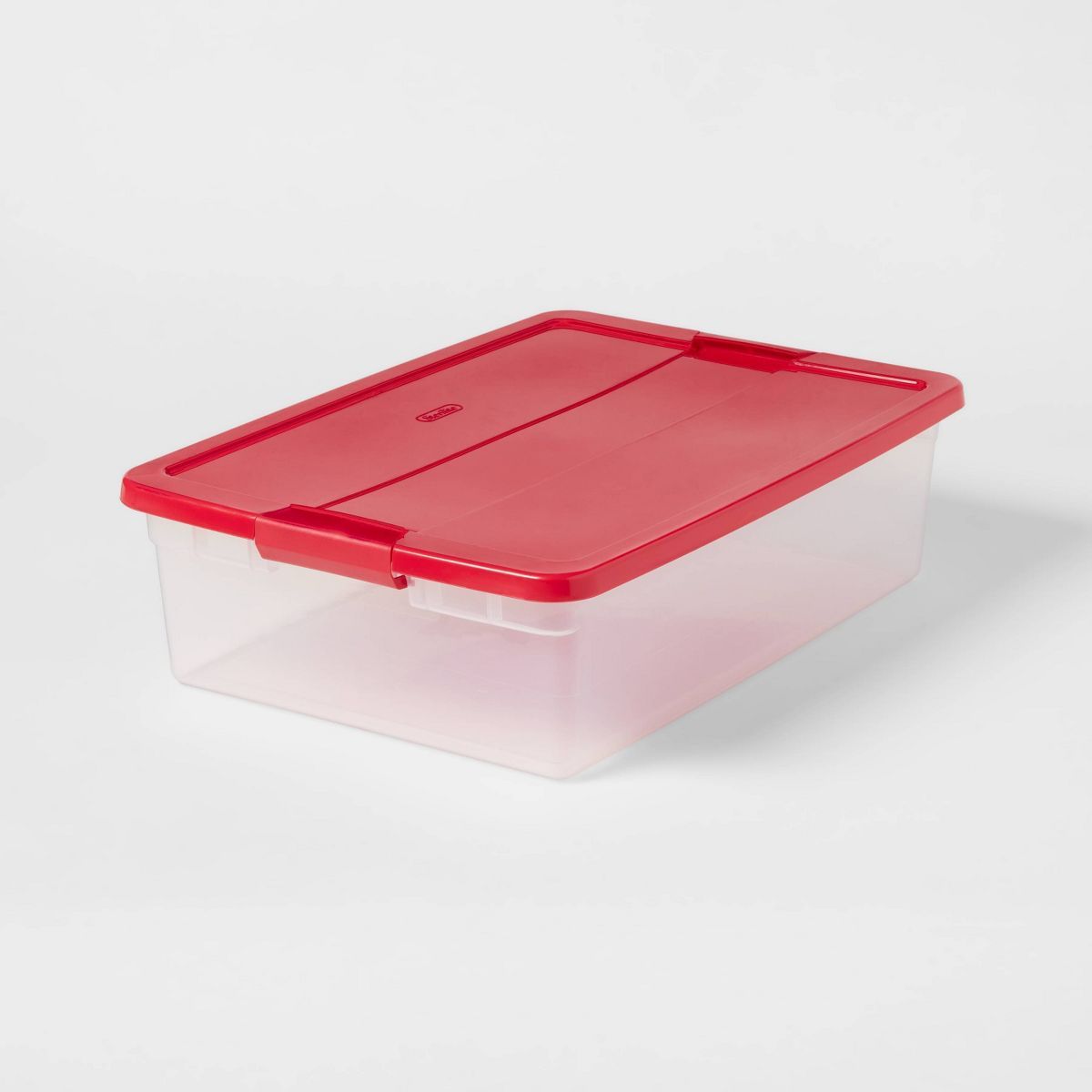 32qt Latching Storage Box Clear with Red Lid - Brightroom™ | Target