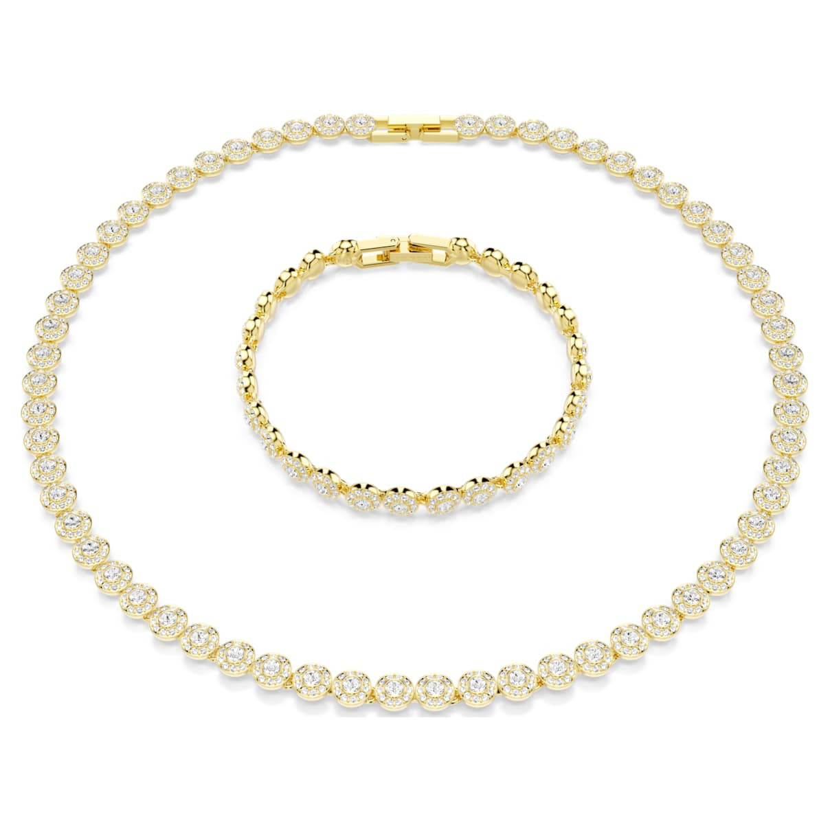 Una Angelic set, Round cut, White, Gold-tone plated | SWAROVSKI