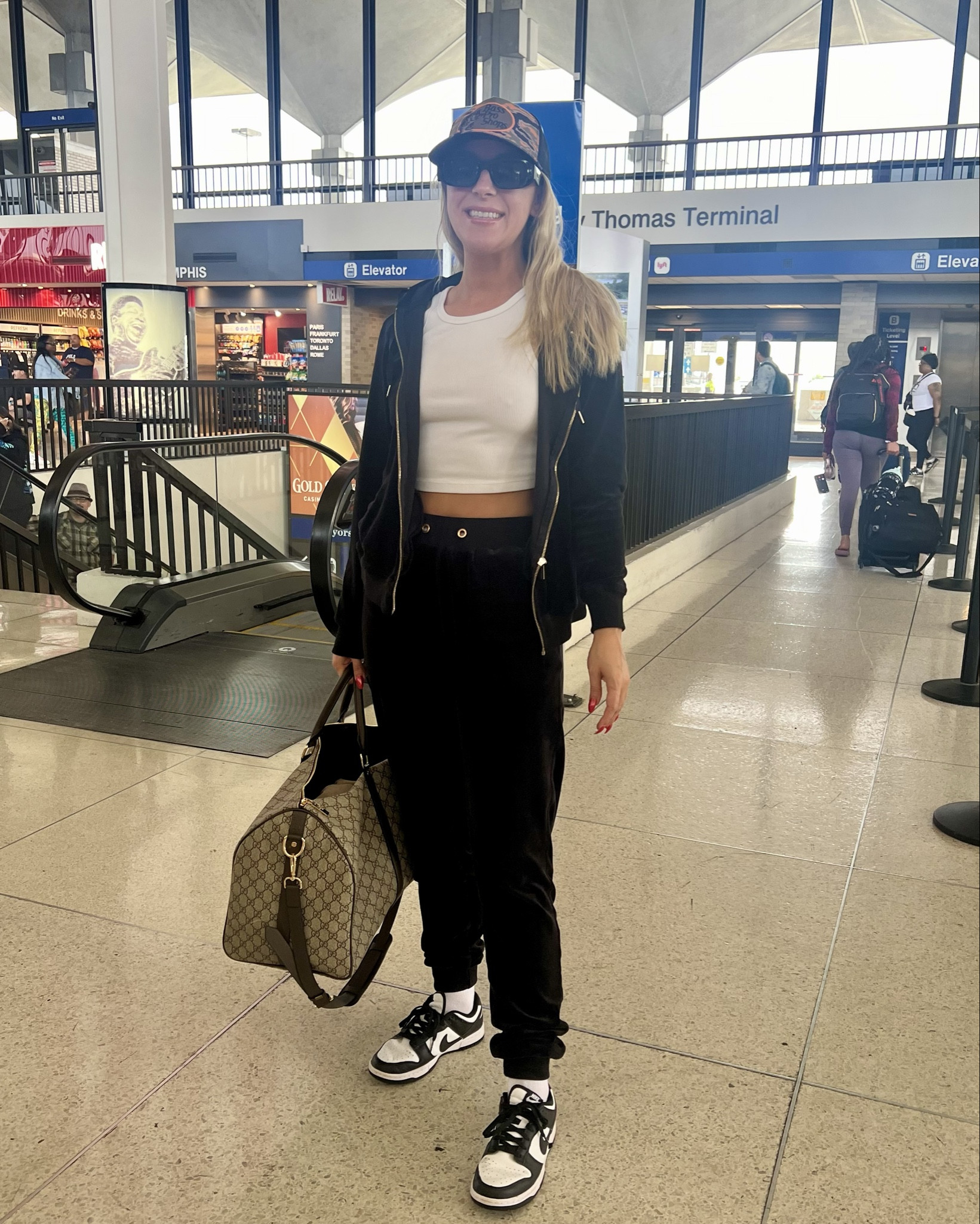 Who doesn’t love a good velour tracksuit for travel? Or honestly for any occasion 😂
.
travel | airport | airport outfit | comfort

#LTKTravel #LTKFindsUnder50 #LTKWedding