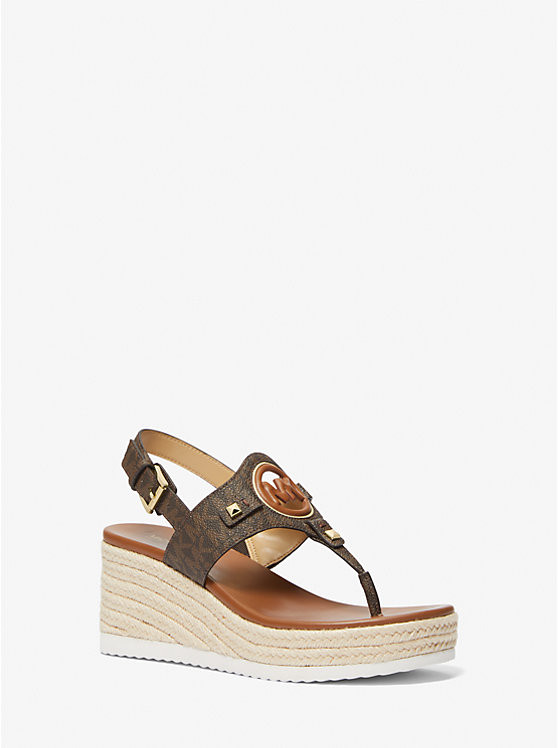 Aubrey Cutout Signature Logo Wedge Sandal | Michael Kors US