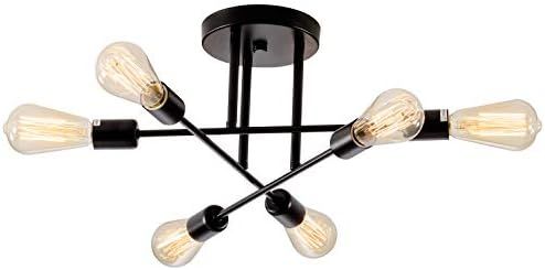 Multiple Rod Wrought Iron Ceiling Lights, SOZOMO 6-Lights Indoor Metal Branched Semi Flush Mount ... | Amazon (US)