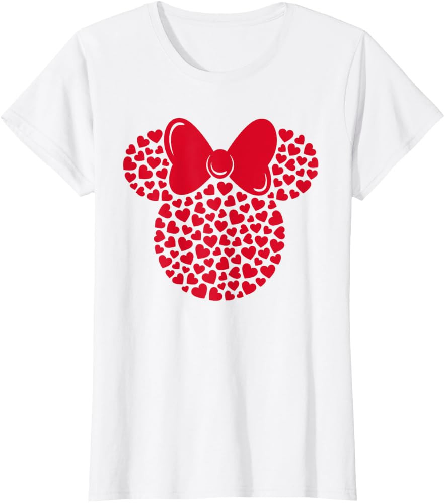 Disney Minnie Mouse Icon Filled with Hearts T-Shirt | Amazon (US)