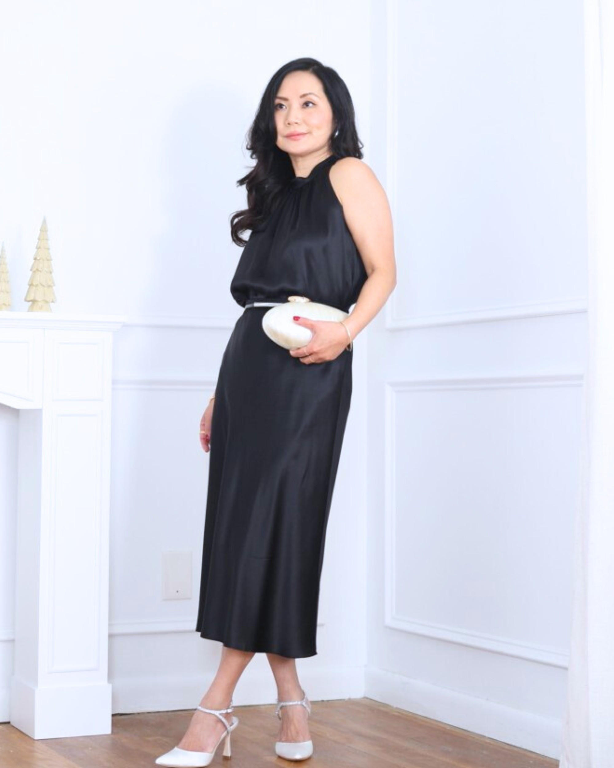 A sleek all-black moment today—this silk halter top and matching silk midi skirt from Quince make dressing up feel effortless. Simple, elegant, and always a yes. I’m 5’2, wearing size XS.

#LTKOver40 #LTKPetite #LTKHoliday