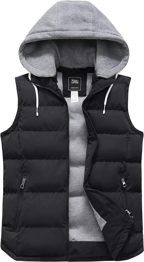 ZSHOW Women's Outerwear Vest Hooded Puffer Vest Padded Winter Vest Jacket | Amazon (US)