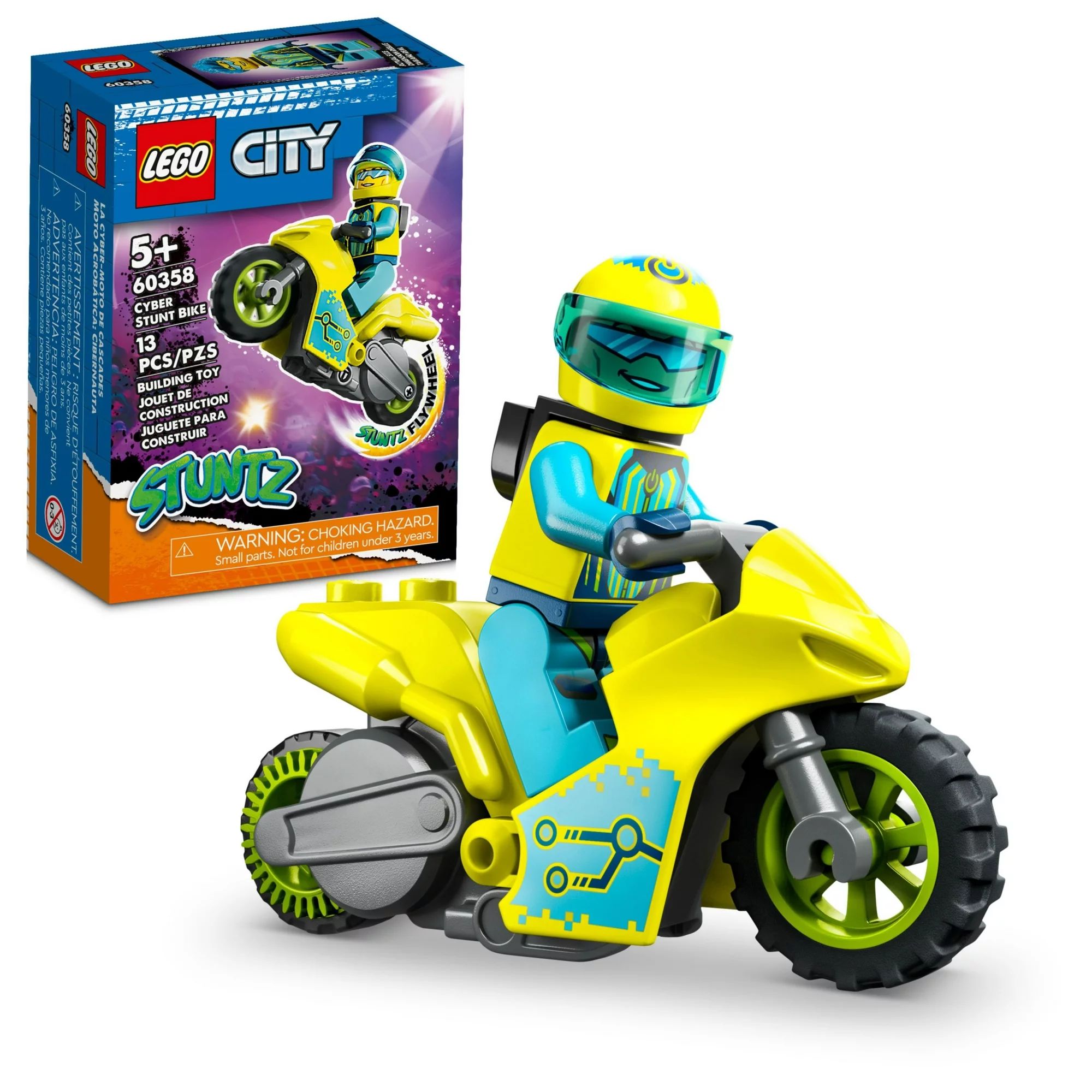 LEGO City Stuntz Cyber Stunt Bike Action Toy Motorbike 60358 - Walmart.com | Walmart (US)