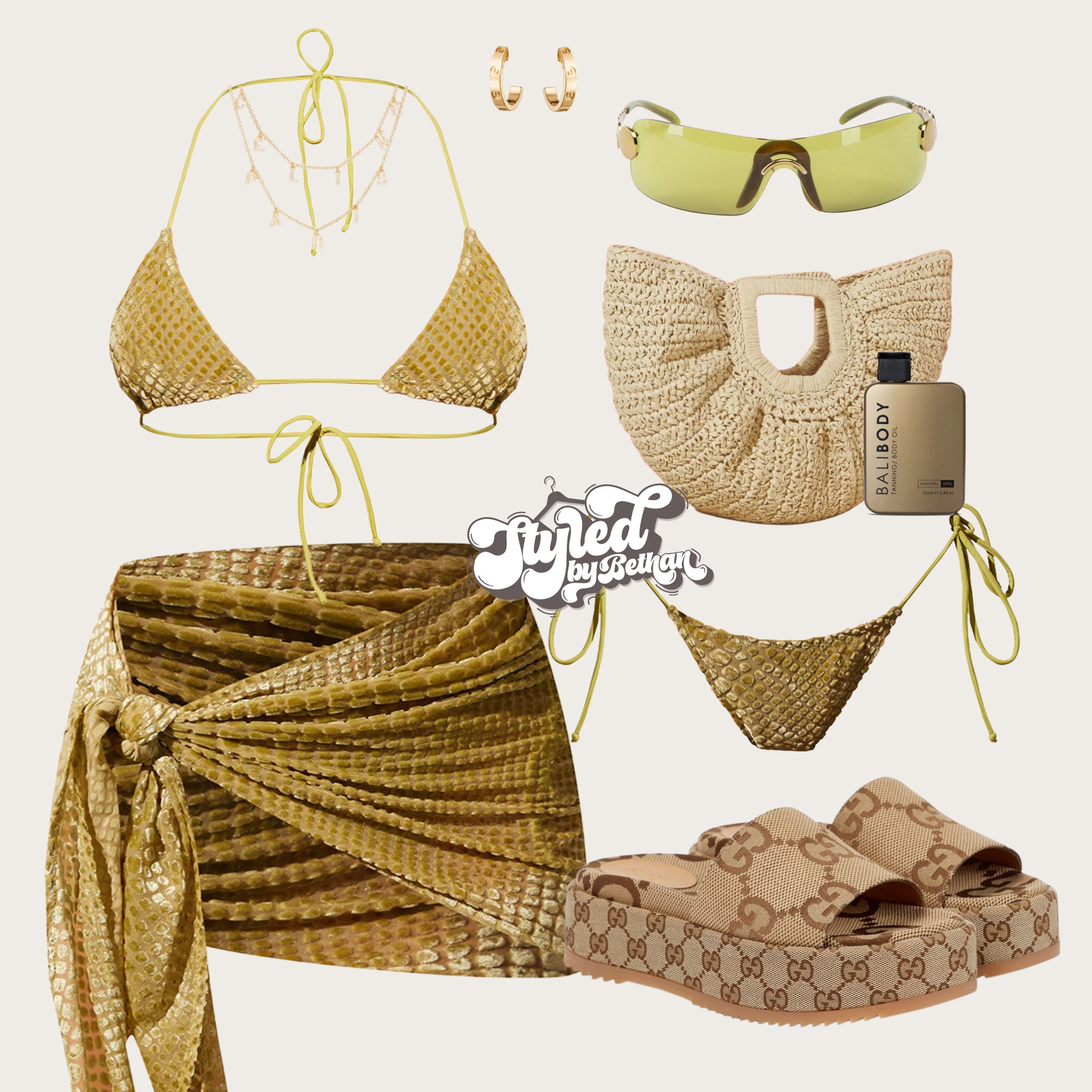 🫒🫒🫒 tags: pretty little think bikini and sarong, gucci sliders, dior sunglasses, Cartier gold hoop earrings, celine gold layered necklace. Summer vacation, swimwear beach wear beach club outfit inspiration inspo for Marbella Ibiza bali.

#LTKswimwear #LTKeurope #LTKsummer