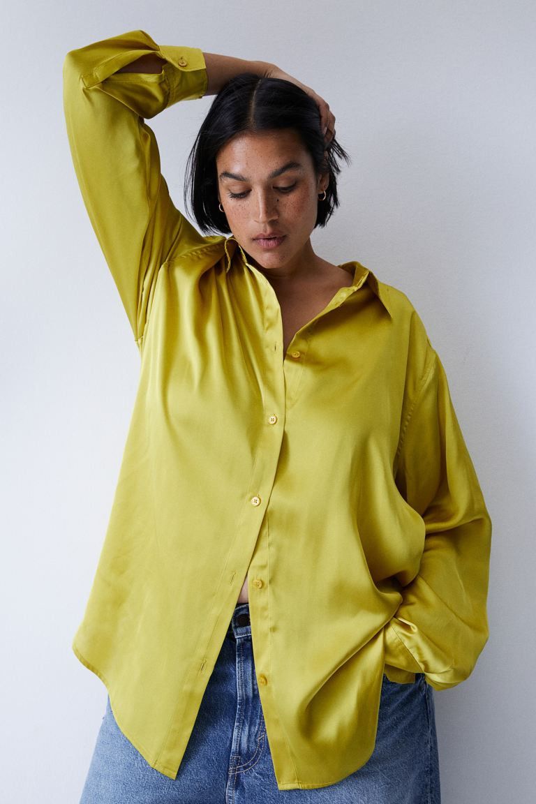 Oversized Blouse - Yellow - Ladies | H&M US | H&M (US + CA)