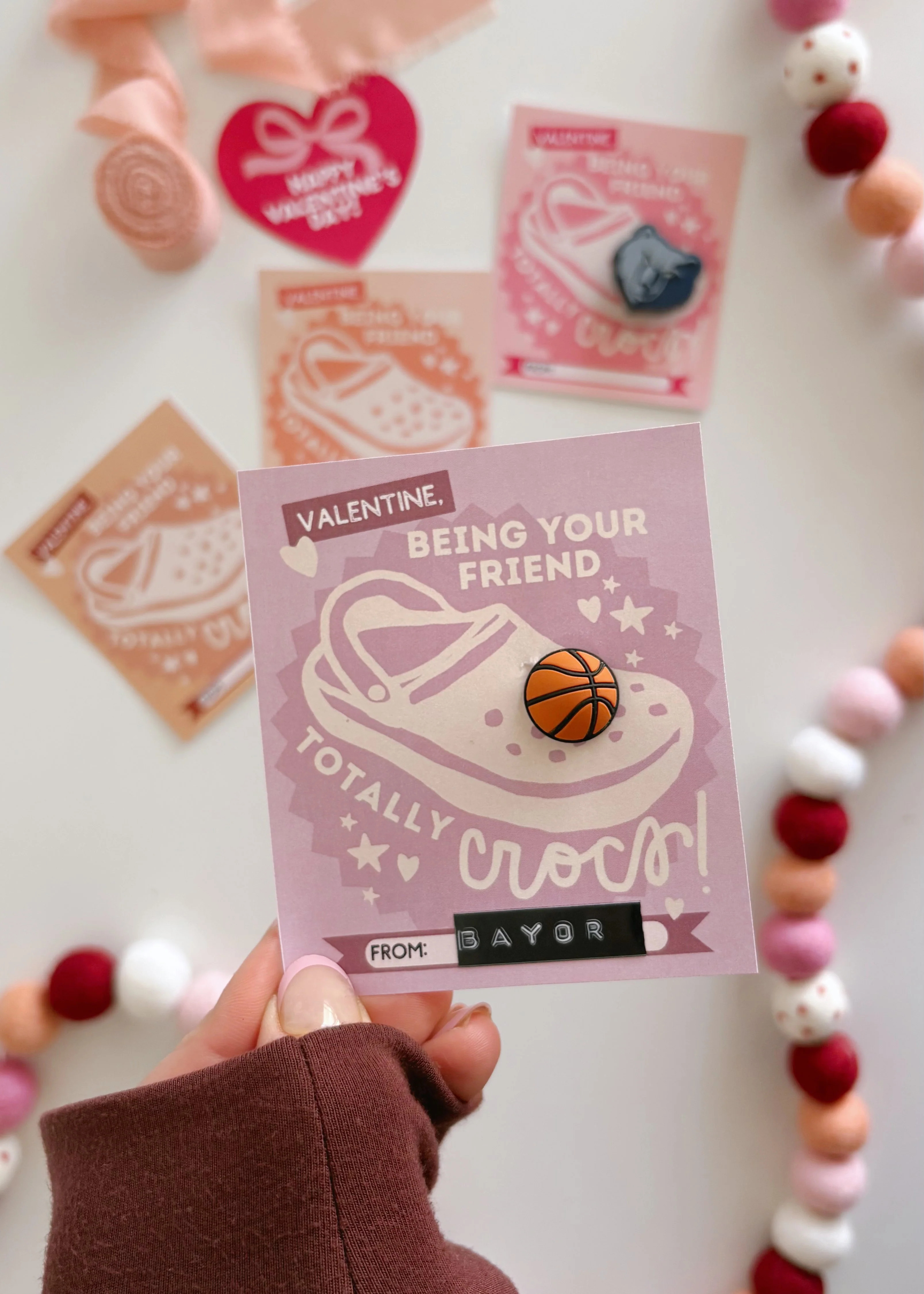 Being your friend totally CROCS Valentines | Printable Valentines | The Letter Vee