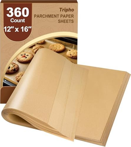 360 Count 12"x 16" Heavy Duty Parchment Paper Sheets for Baking, No-Stick & No-Leak Unbleached Ba... | Amazon (US)