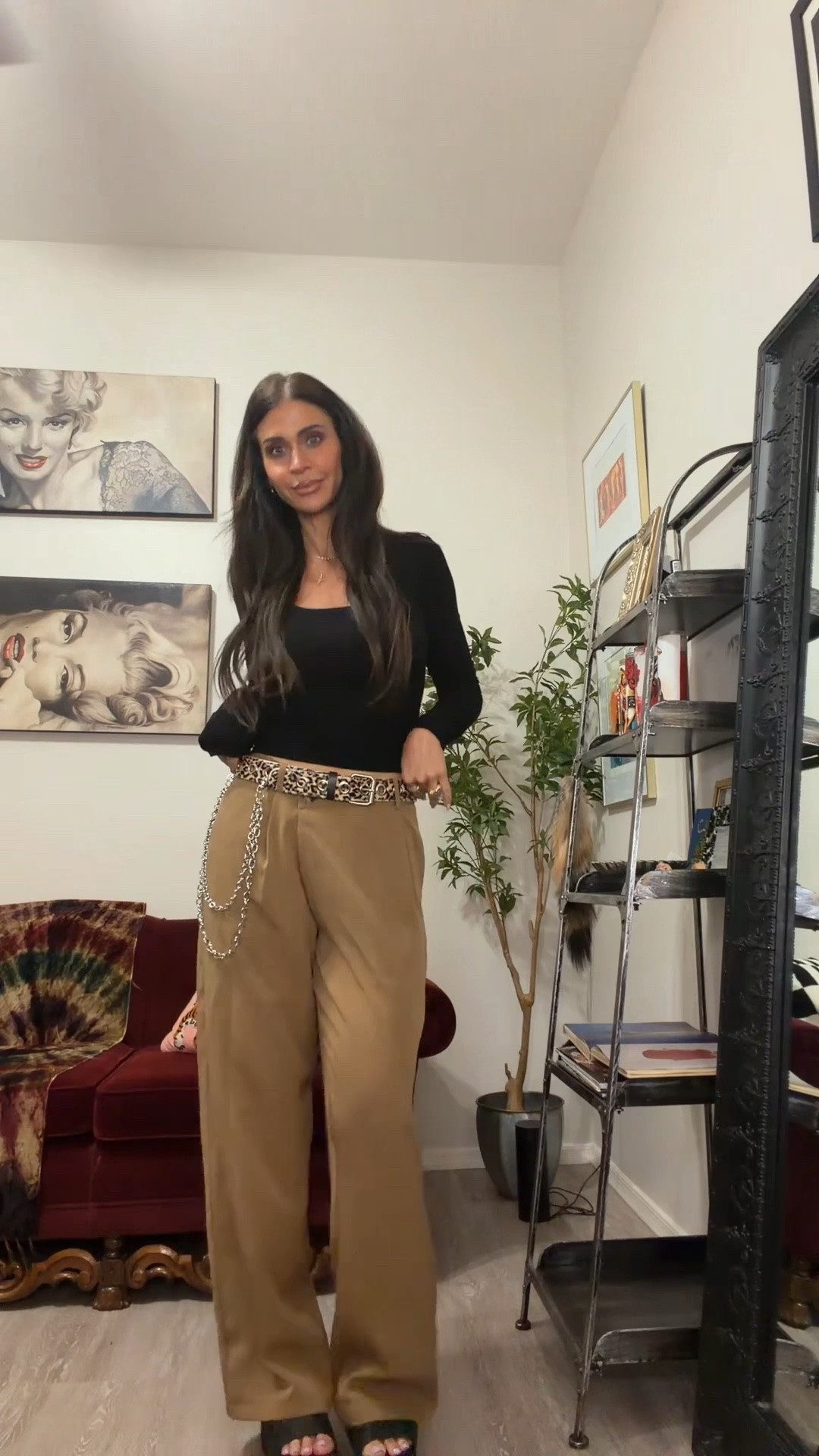 Not the exact pants from h and m but extremely close. Also I have this top in 3 other colors. It is so comfy. These shoes are also the most comfortable platforms. I can wear them all day. 

Women’s work outfit
Women’s leopard print 
Women’s belt
Platform sandals 
Beach outfit
Brunch outfit 
Spring outfit

#LTKootd #LTKSaleAlert #LTKWorkwear