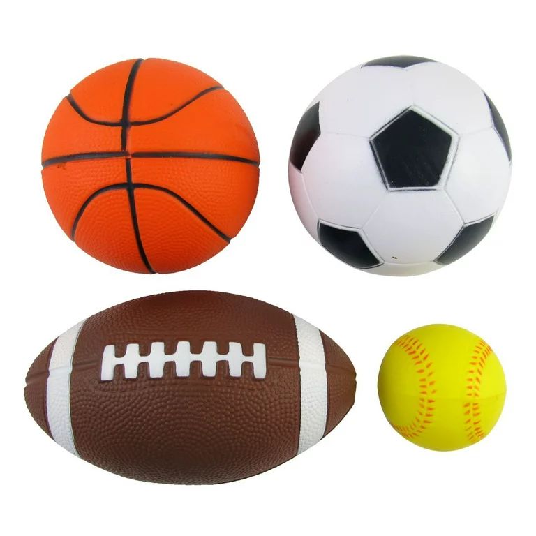 Set of 4 Sports Balls for Kids (Soccer Ball, Basketball, Football, Tennis Ball) By Bo Toys | Walmart (US)