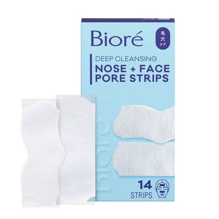 Bioré Nose + Face Deep Cleansing Pore Strips, Blackhead Remover, 7 Nose + 7 Face Strips | Walmart (US)