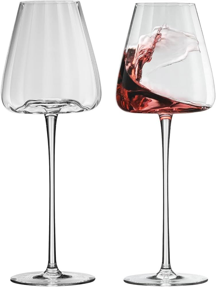 PTSTING Wine Glasses 20oz Red Wine Glasse Art Retro Wine Glasses Set with Long Stem Set of 2 for ... | Amazon (US)