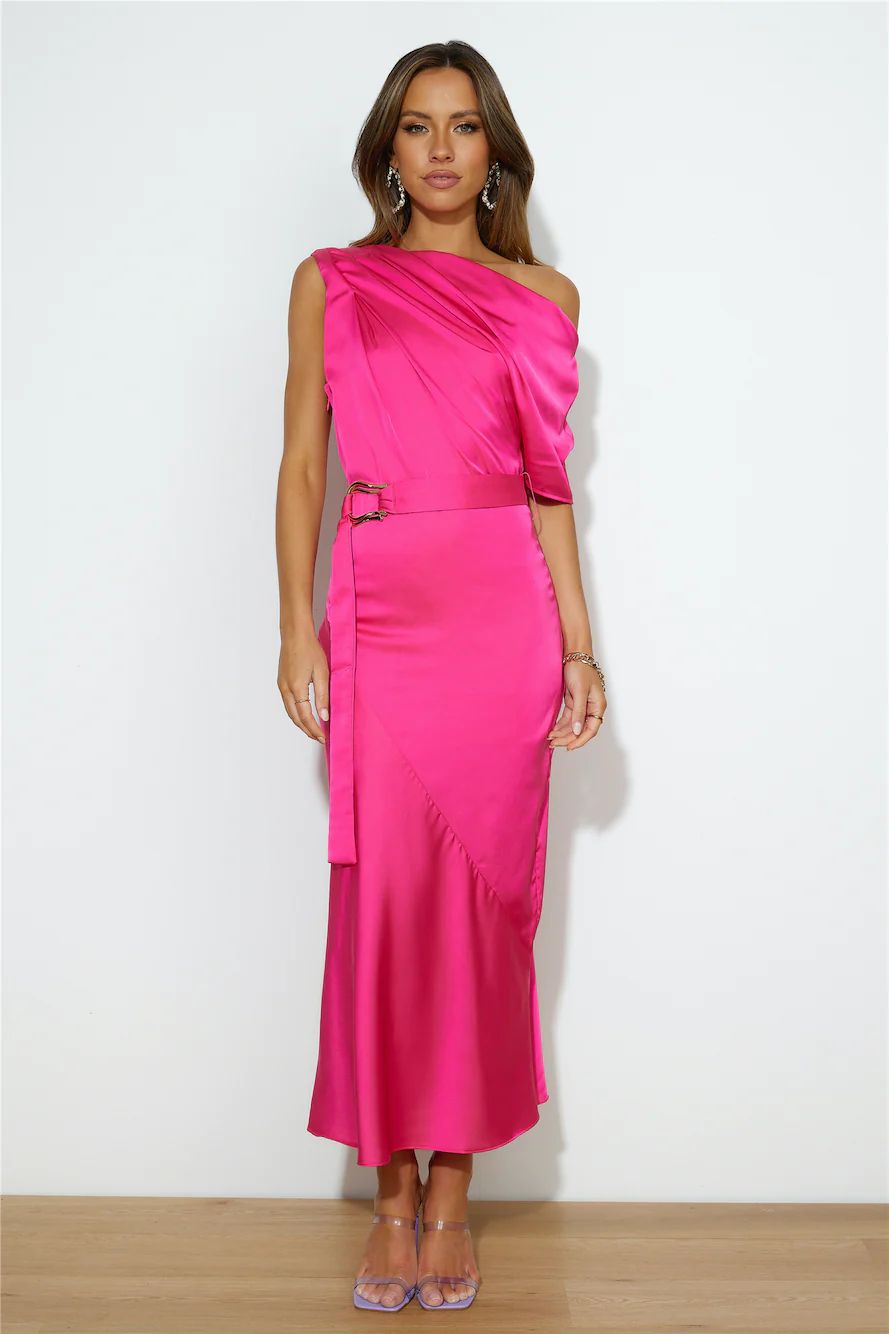 Party To Attend Midi Dress Fuschia | Hello Molly