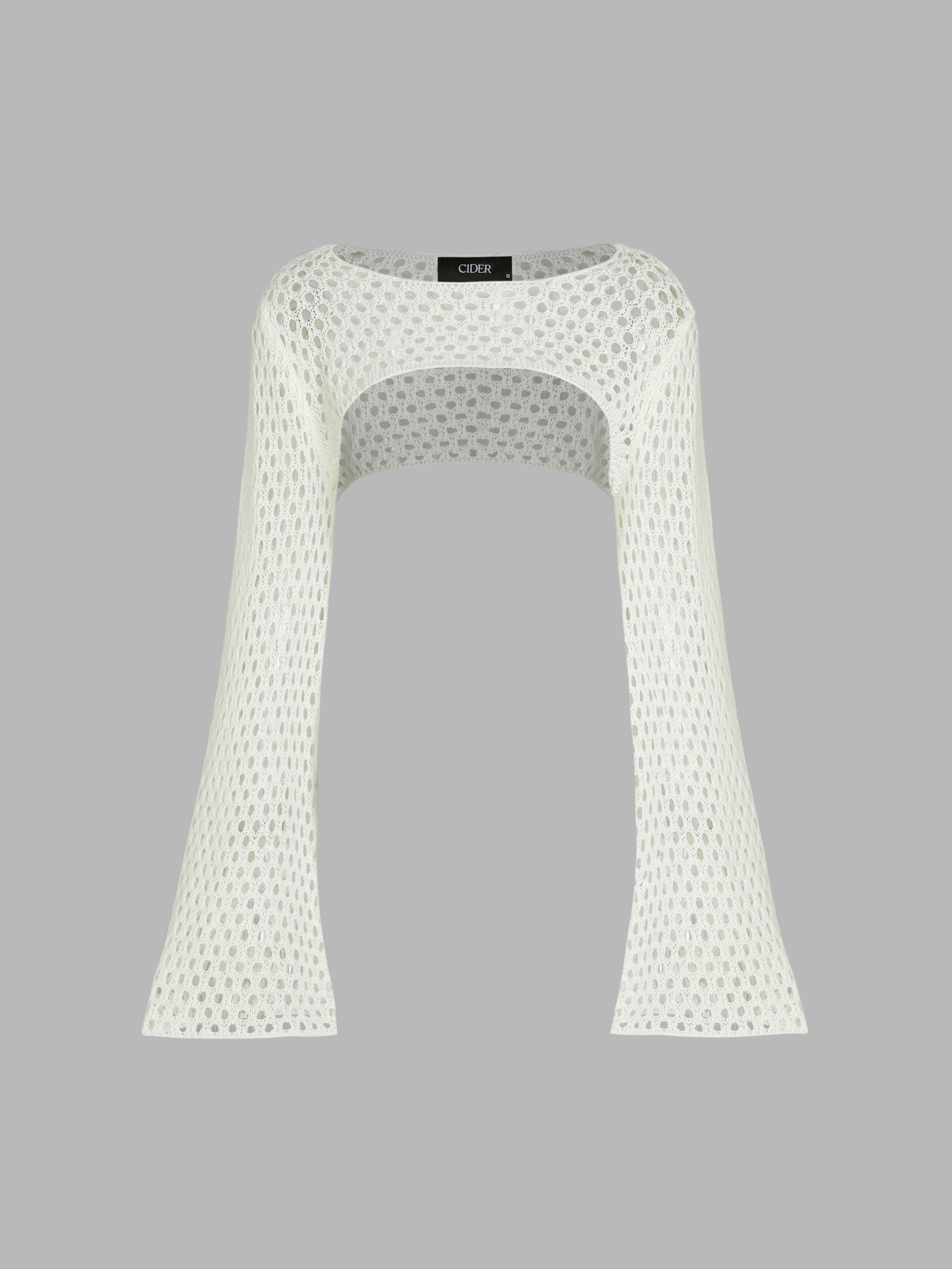 Midnight Veil Ultra-Cropped Long Sleeve Shrug  - Cider | Cider