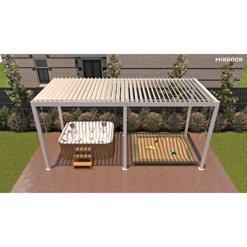 10 Ft. W x 20 Ft. D Aluminum Pergola | Wayfair Professional