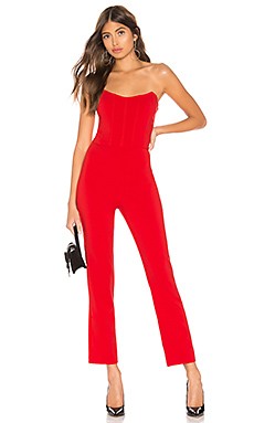 h:ours Katerina Jumpsuit in Bright Red from Revolve.com | Revolve Clothing (Global)