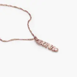 Singapore Chain Name Necklace with Diamonds -  Rose Vermeil | Oak & Luna (US)