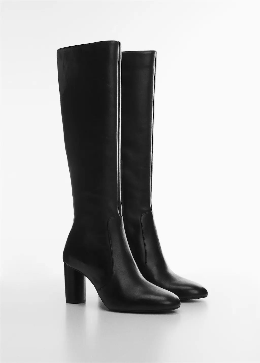 Round-toe leather boots -  Women | Mango United Kingdom | MANGO (UK)