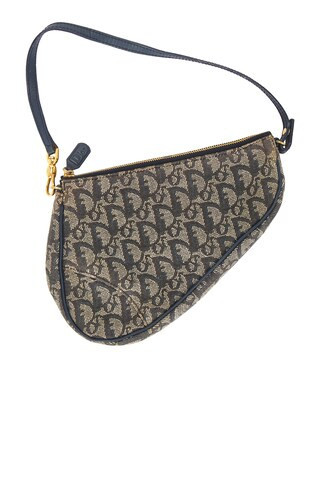 Dior Trotter Oblique Saddle Bag in Navy | FWRD 