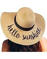 Lanzom Womens Big Bowknot Straw Hat Floppy Foldable Roll up Beach Cap Sun Hat UPF 50+ | Amazon (US)