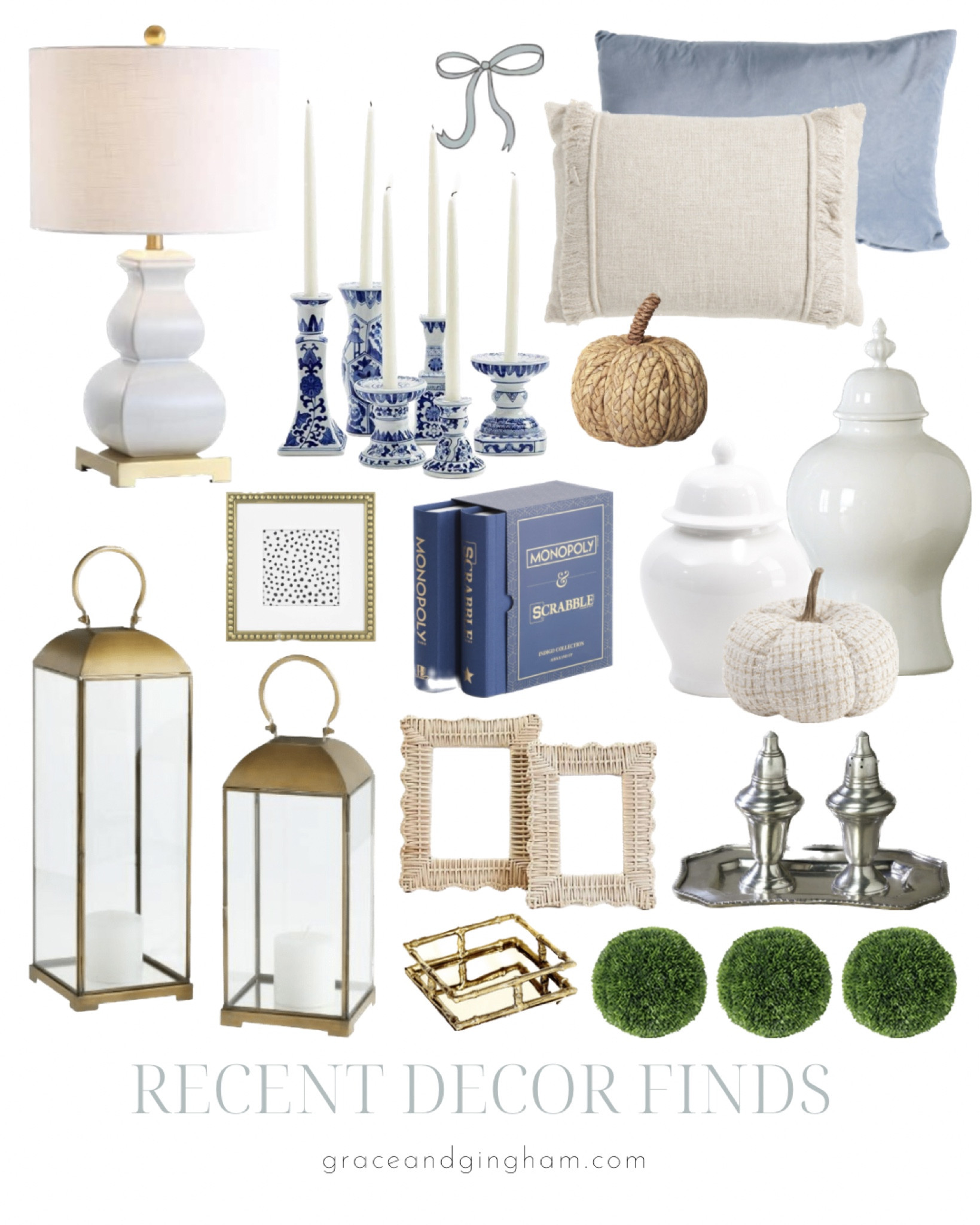 Sharing some of my recent decor finds! Velvet pillows, lanterns, ginger jars, pumpkins, lamps, candleholders, and vintage looking pieces! ✨

classic decor // grandmillenial decor // preppy decor // traditional decor // coastal decor

#LTKhome #LTKsalealert #LTKunder100