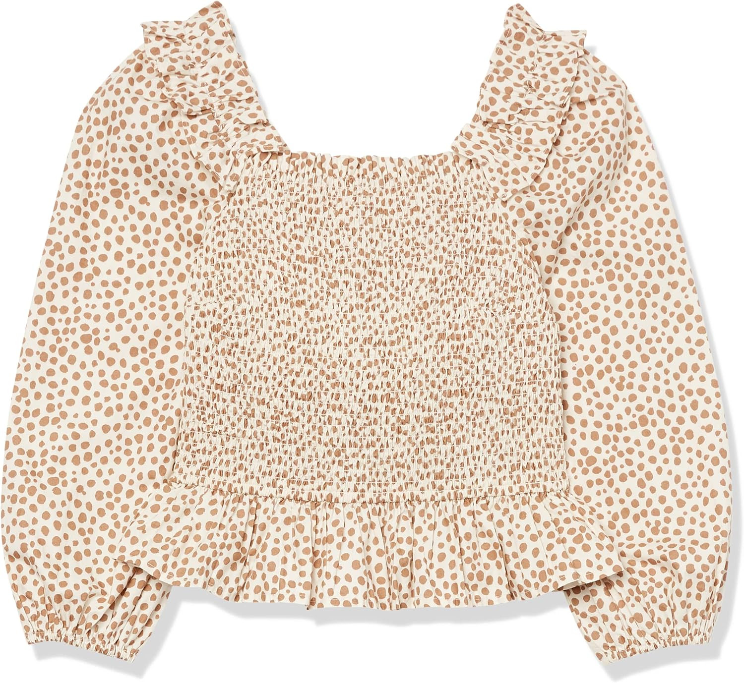 The Drop Women's Marisol Long Sleeve Ruffle Smocked Cropped Top | Amazon (US)