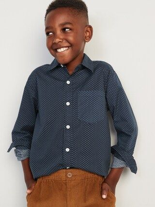 Patterned Poplin Built-In Flex Shirt for Boys | Old Navy (US)