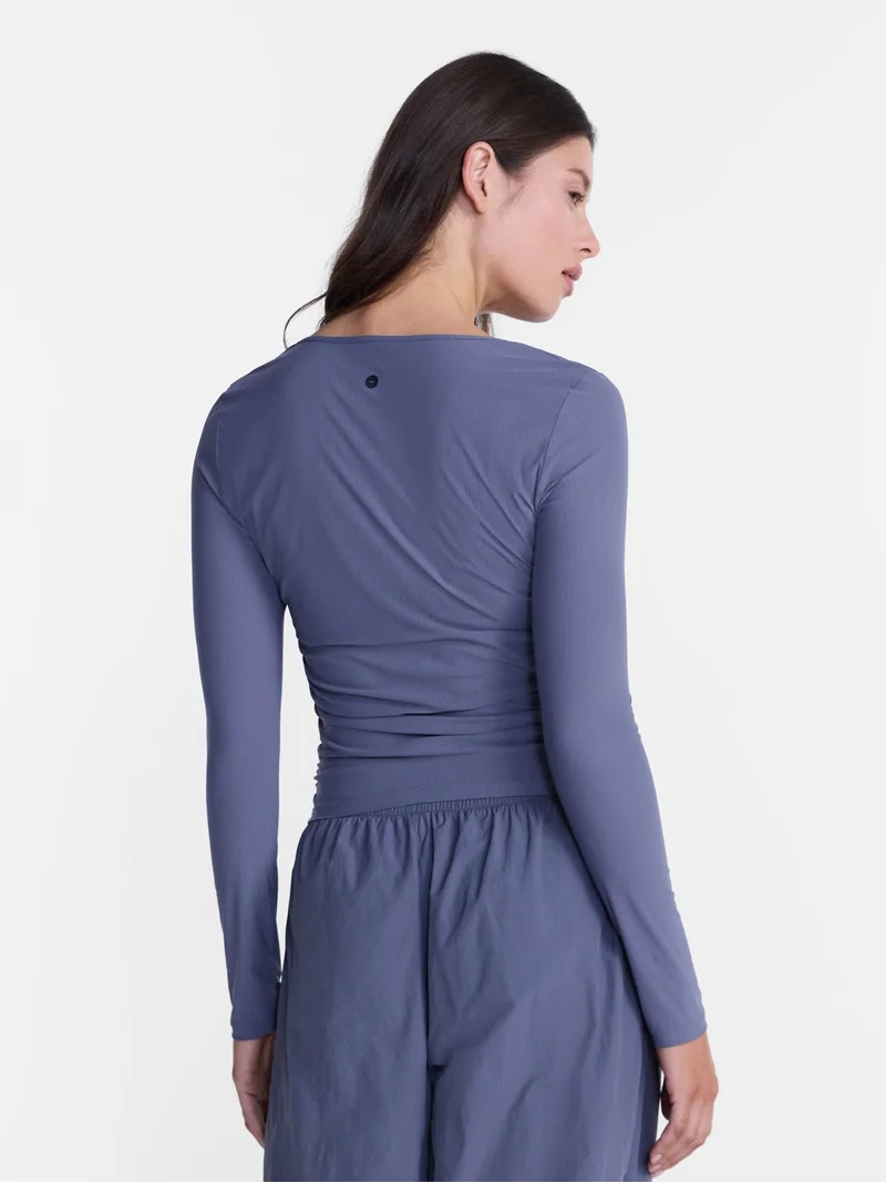 Avia Women\u2019s Side Cinch Ruched Top, Sizes XS-XXXL | Walmart (US)