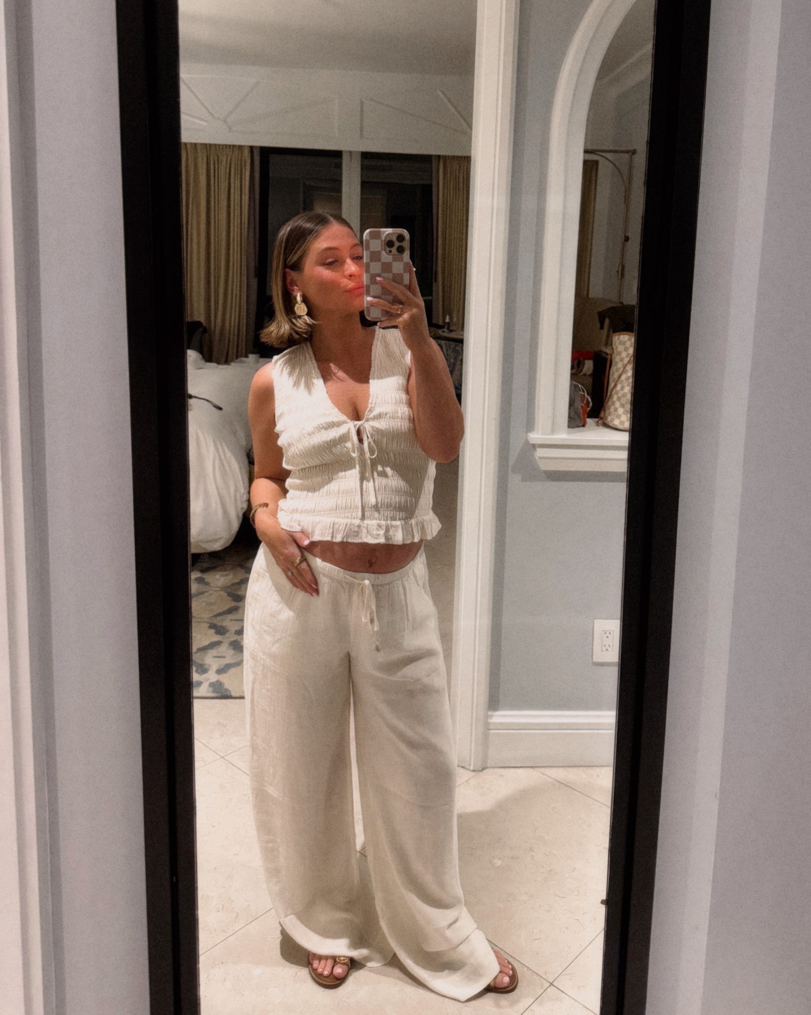 Baby moon outfit! Vacation outfit idea bump friendly but not maternity. So comfy, no see through - did my true size small. A little long in length but I didn’t care!

#LTKgrwm #LTKootd #LTKBump