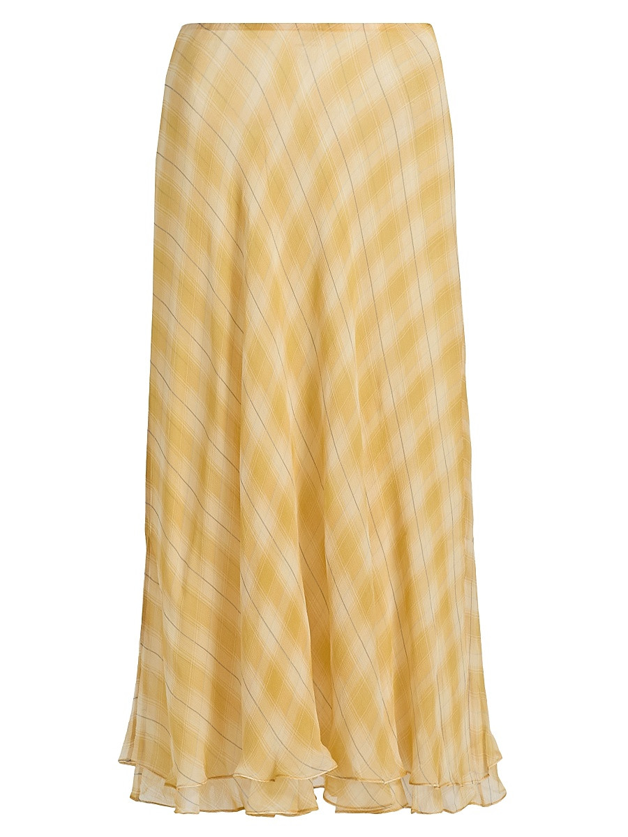 Women's Morrigan Shadow Plaid A-Line Maxi Skirt - Yellow Plaid - Size Small | Saks Fifth Avenue