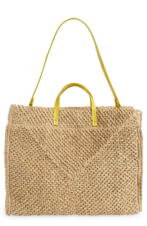 Clare V. Simple Woven Raffia Tote Bag in Dune Raffia at Nordstrom | Nordstrom