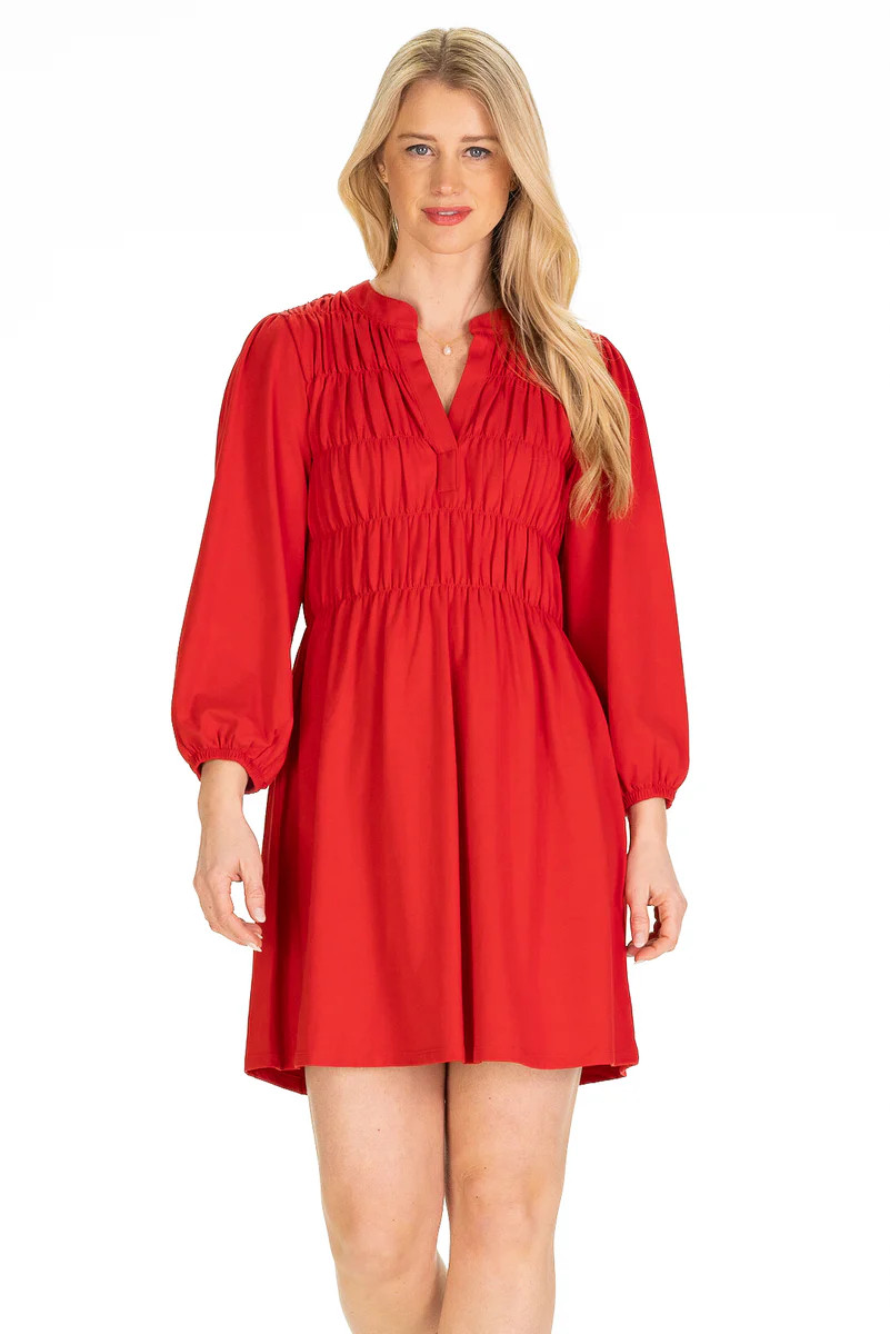 Hyacinth Dress in Holly Berry | Duffield Lane