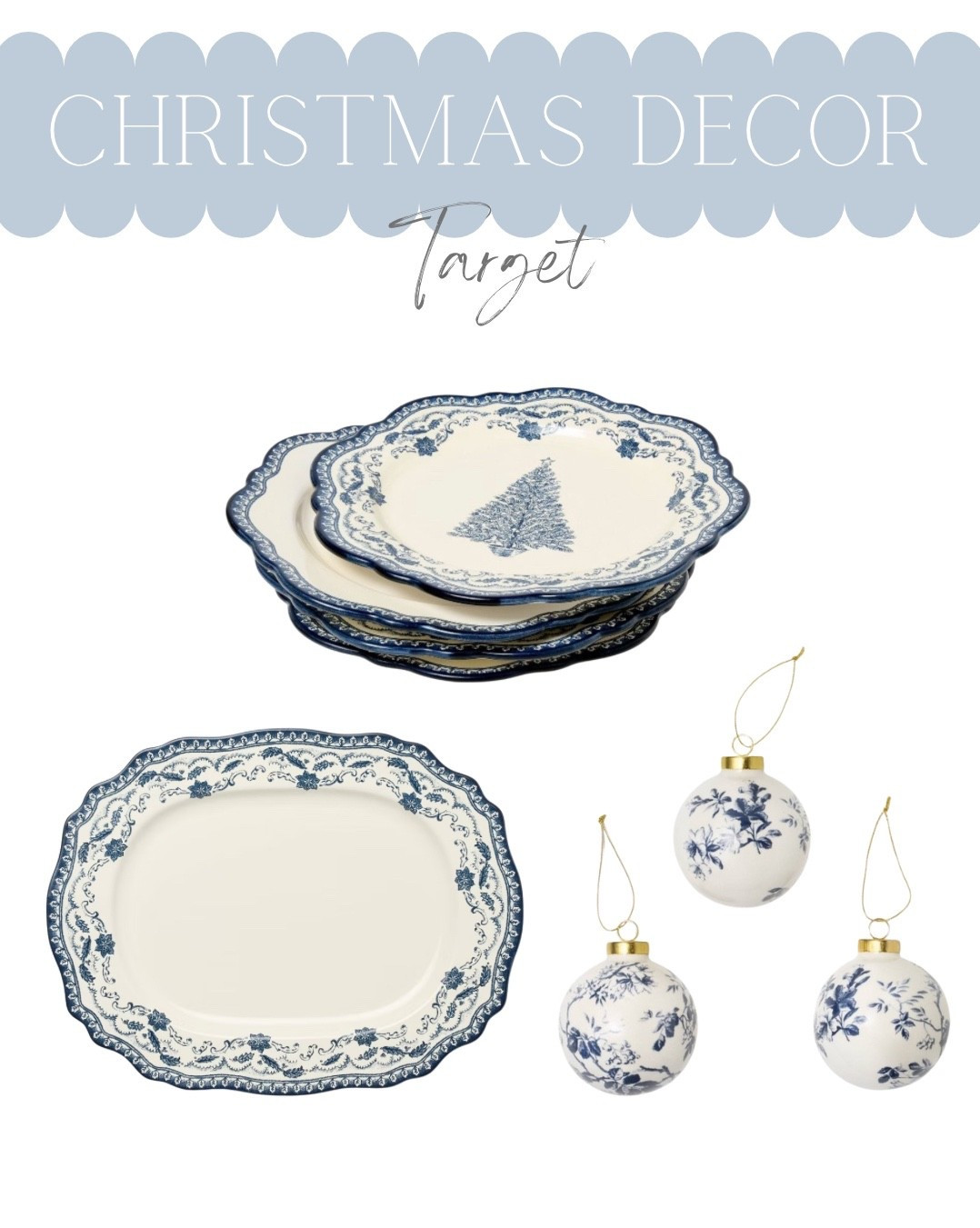 Love these new Target Studio McGee blue and white Christmas items! The plates sold out very quickly and were just restocked!

Coastal Christmas decor, blue and white Christmas decor, coastal decor, coastal Christmas ornaments, Christmas entertaining, Christmas tablescape, coastal home decor, coastal decorating, coastal interiors, coastal house decor, beach style, neutral home decor, modern traditional, traditional home decor,  hamptons style, Nantucket style, New England style, classic coastal, timeless, blue & white home decor, coastal grandmillennial, coastal grandmother, Nancy Meyers style

#LTKSeasonal #LTKHome #LTKFindsUnder50