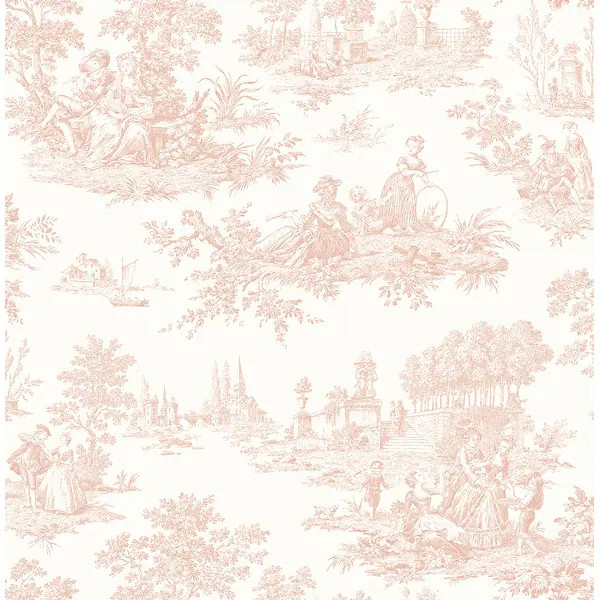 NextWall Chateau Toile Peel and Stick Wallpaper - 20.5 in. W x 18 ft. L - Blush | Bed Bath & Beyond